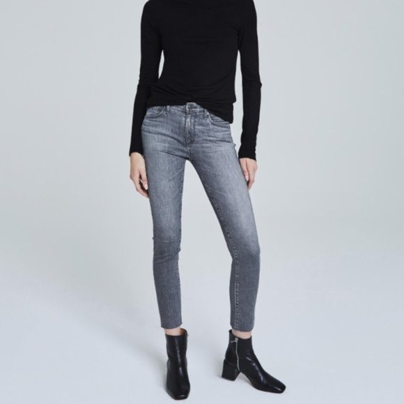 AG Jeans Grey Prima Cigarette Ankle Jeans - Sz 27 - Split Hem - Picture 1 of 5